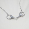 Statement Silver Horse Bit Necklace in Solid 925 Sterling Silver
