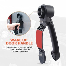 AL4X4 Door Handles Kit Compatible with 2007-2018 Jeep Wrangler JK JKU 4 Door No Pressing Button Release Exterior Handles (Black, 5PCS)