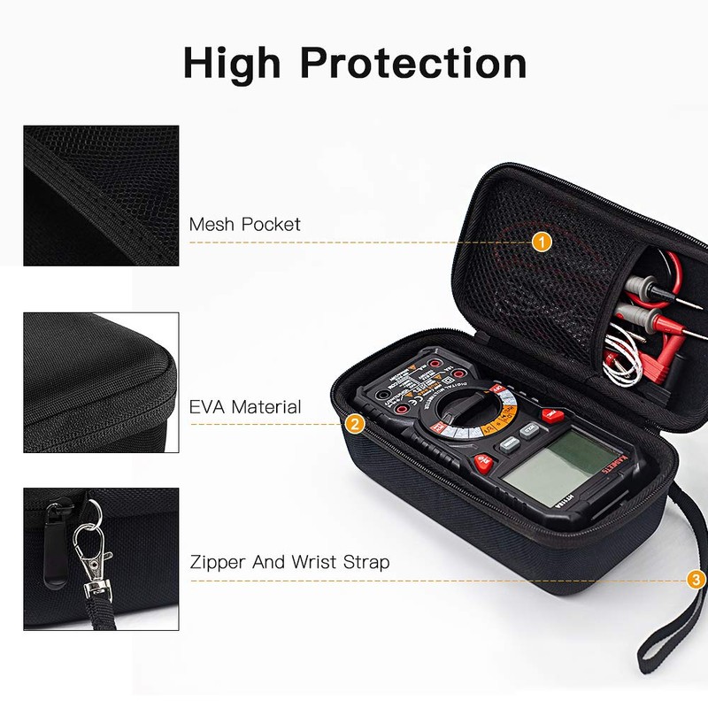 KAIWEETS HT118A/HT118E Multimeter Case, Protective Hard Storage Bag, Replacement with