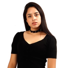 MILAKOO PU Choker with Triple Necklace Set Punk Gothic Choker with Unique Pendant, Faux Leather, No Gemstone