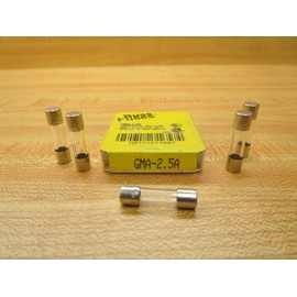 Bussmann GMA-2.5A 2.5 A Glass Fast Acting Cartridge Fuse 250 V Ul Listed, 5 Pack