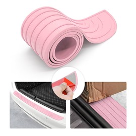 CGEAMDY Rear Bumper Guard Protector for Car, Universal Black Rubber Scratch-Resistant Non-Slip Trunk Door Protector for Most Cars, Car Exterior Accessories (Pink/90x7CM)