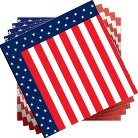 Pack of 96 USA 4th of July American Party Napkins, 3-Ply, 33 x 33 cm, Stars & Stripes, Absorbent and Practically Packed, Ideal for Special Occasions