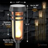 Solar Path Lights Outdoor Waterproof - Realistic Flickering LED Flame,