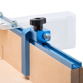 POWERTEC 71857 24"x2 Universal T track with 1 Pc 3" T track Flip Stop for Woodworking, Double-Cut Profile T track with Fence Flip Stop