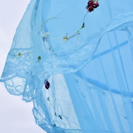 Mosquito Mesh Net for Bed Large Dome Hanging Bed Canopy for Boys with Round Lace for Punch-free Installation Bed Net for Single to Double Bed Ideal for Bedroom Decorative (Blue)