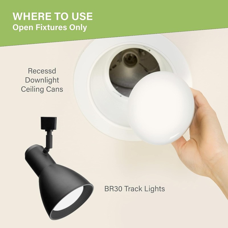 Sigalux Dimmable LED Flood Lights, BR30 Bulbs, 650LM 2700K Soft