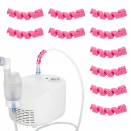 10 Pack Oxygen Tube Support Crimp Straightener for Portable Oxygen Concentrator Oxygen Hose Nasal Cannula, Oxygen Tubing Supports Oxygen Accessories (Pink)