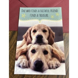 Unbranded Birthday or Friendship Cute Dog 4.6”x7” Blank Inside Greeting Card