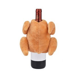 Celebrate Fall Together Dinner Turkey Wine Bottle Cover, Brown, 8inchH x 4inchW x 7inchL