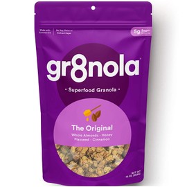 gr8nola THE ORIGINAL - Healthy, Low Sugar Granola Cereal - Made with Superfoods Whole Almonds, Honey, Cinnamon and Flaxseed