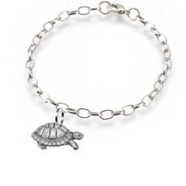 pp-a27 Tortoise fine lead free English Pewter on a belcher link chain anklet bracelet
