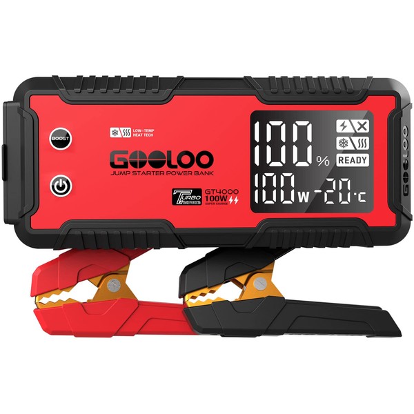 GOOLOO GOOLOO GT4000 Car Jump Starter 4000A 100W Fast-Charging 12V
