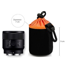 MyGadget Protective Camera Lens Case Soft Pouch - Waterproof Neoprene Bag Holder Lens Protector Sony - Single Cover Size S