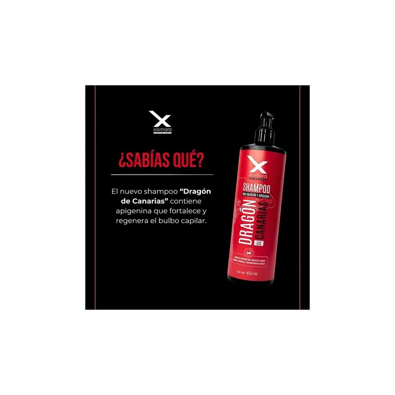 Shampoo Dragón De Canarias Xiomara Con Colageno Y Apigenina