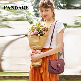 FANDARE Women's Shoulder Bag Leather Crossbody Bag Shoulder Strap Women Evening Bag City Bag PU leather, red