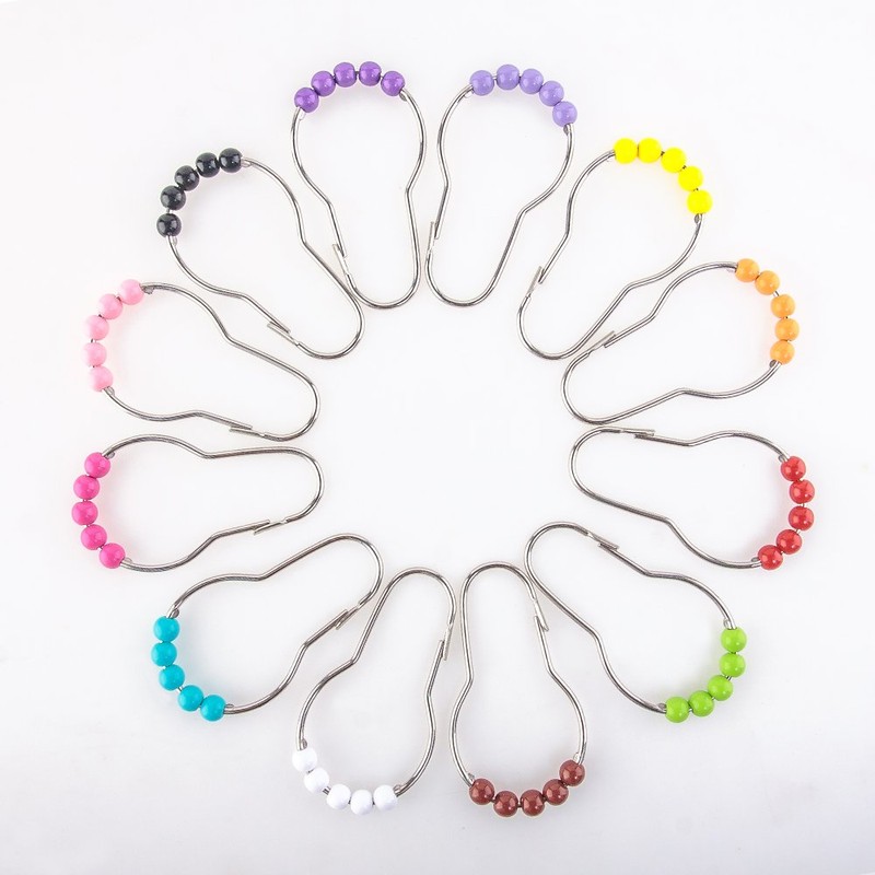 Amazer Rustproof Stainless Steel Shower Curtain Hooks Rings Set of