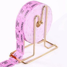 Operitacx Brass Plated Raffle Ticket Dispenser: Drum Ticket Holder Organiser Cinema Ticket Holder for Single Roll or Double Roll Tickets Lotteries Sweepstakes