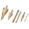6Pcs/Set Spiral Grooved Step Drill Bit Hex Shank Stepped Drills