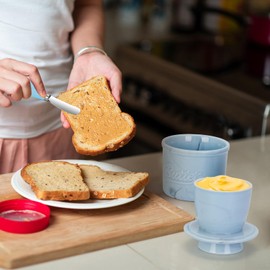 Butter Crock For Counter with Water,Ceramic Butter Bell with Lid&Spreader French Butter Dish Keeper for Countertop