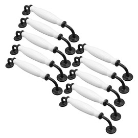 Ebeta Pack of 10 White Arch Handles, Cabinet Handles, Drawer Handles, Furniture Handles, Door Knobs, Ceramic (Pech 160 mm, Pack of 10)