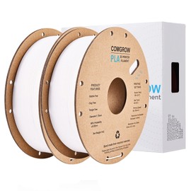 Comgrow PLA 3D Printer Filament, 3D Printer PLA Filament 1.75mm, Dimensional Accuracy +/- 0.02 mm, 2 Rolls of 1KG Spool PLA White