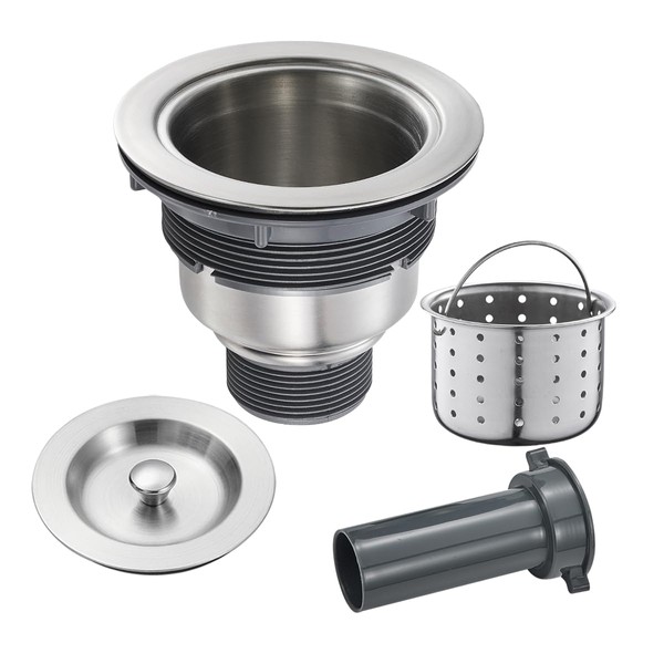 POPFLY 3-1/2 Inch Sink Drain Assembly Brushed 304 Stainless Steel