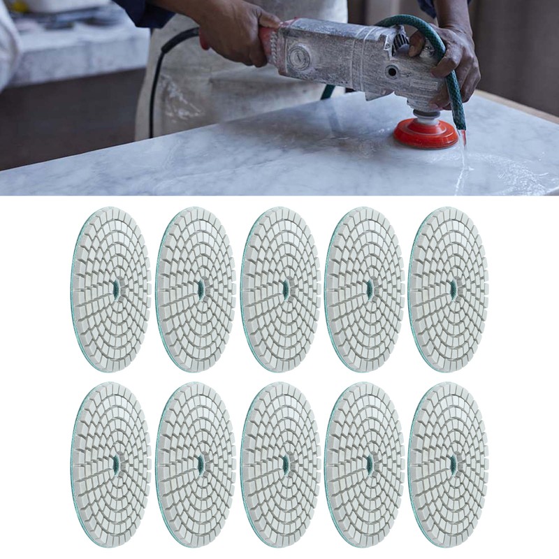10Pcs 3in Diamond Wet Polishing Pad Soft Grinding Discs Polisher