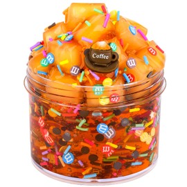 Crystal Slime Coffee Jelly Cube Glimmer Crunchy Slime, Party Favors for Kids, Non-Sticky, Super Soft Sludge Toy, Stress Relief, for Girls & Boys7OZ 200ML