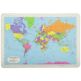Painless Learning Educational Placemats for Kids Laminated World and Europe Map Set Free Two Sided United States/World Maps 3-Ring Binder Washable