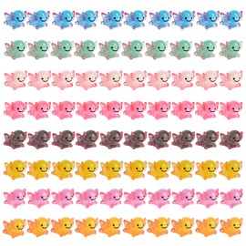 ONCOFAN Miniature Axolotl Figurines, 80 Pack Mini Axolotl Figurine Luminous Resin Animal Charm Ornament for Fairy Garden Bonsai Miniature Landscape Desktop Dollhouse