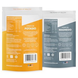 VIZANA NUTRITION | Citratos de Magnesio y Potasio en Polvo 200g, (Pack-2 Bolsas de 100gr), Origen Citrato: Alemania