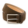 Bobby Men's Belt Suede Width 3.5 cm, dark brown