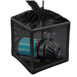 Catcan 10 Inch Pond Pump Filter Bag, Pump Barrier Mesh Bag Anti-Clogging Pond Bag with Square Mounting Bracket for Most Pumps (Black)