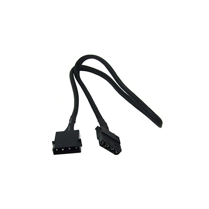 Phobya 4Pin Molex Stromverlängerung 60cm - Schwarz Kabel Lüfterkabel und