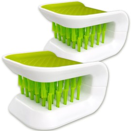 Jaasuee Blade Brush for Kitchen Washing - Knife and Cutlery Cleaning Brush with Wrap-Around Design for Efficient Scrubbing, Non-Slip Grip, Green