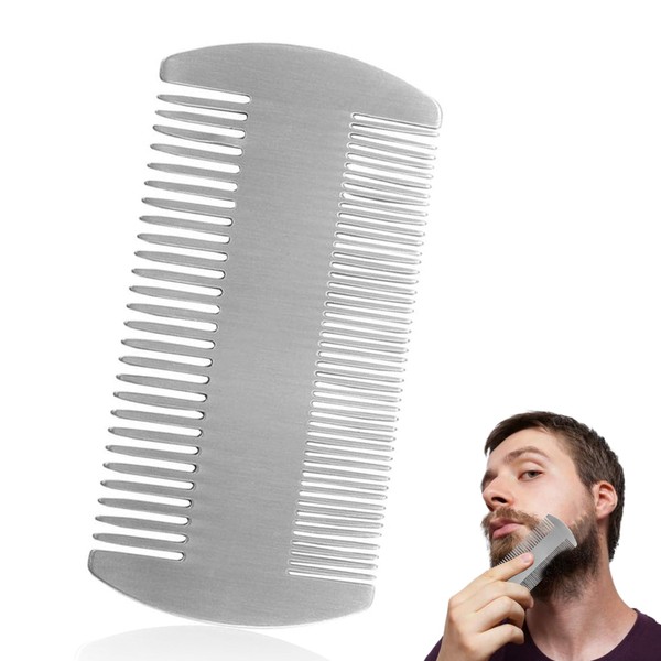 1PCS Beard Comb Stainless Steel Comb Durable Double Sided Design