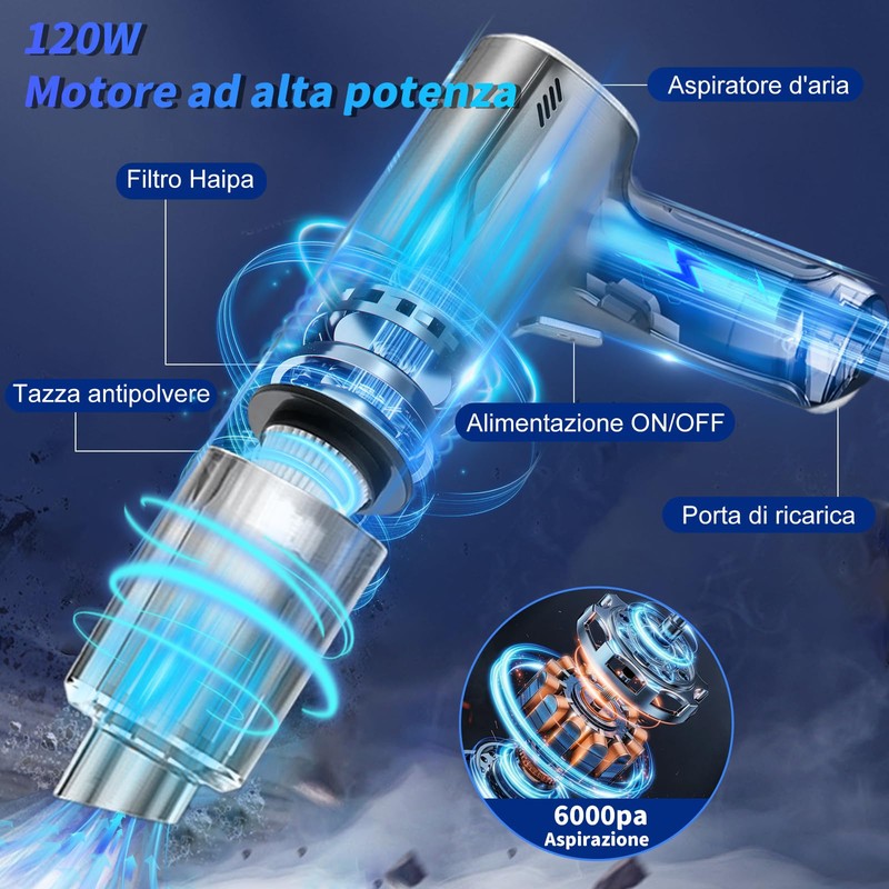 TENGWUDZ Handstaubsauger Kabellos, Mini-Autostaubsauger,