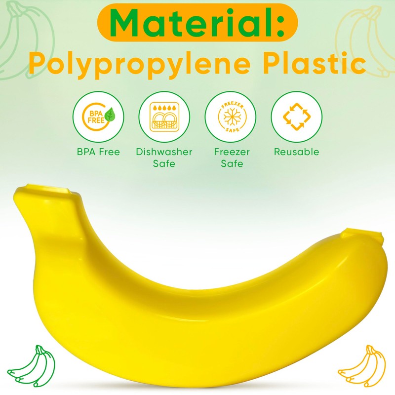 Banana Holder Case | Reusable Plastic Banana Container for Lunchbox,