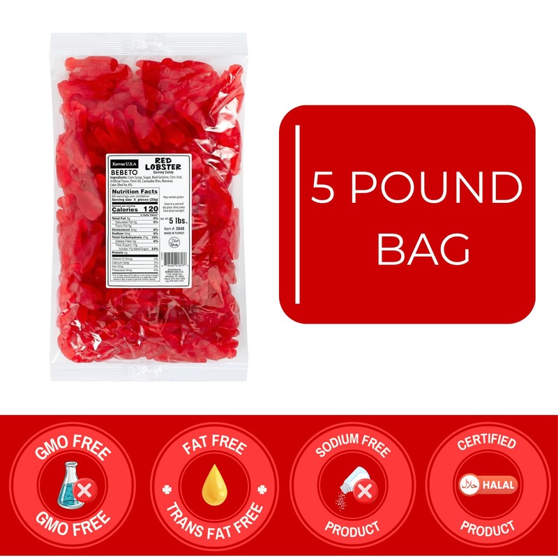 Kervan Candy Bebeto Red Lobster Gummies - Fruity, Soft &