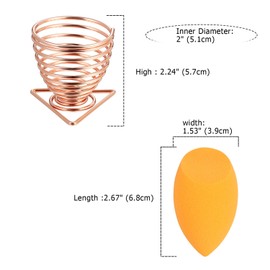 Vtrem Makeup Sponge Blender + 1 Sponge Holder Soft Reusable Make Up Sponges with Sponge Drying Stand for Liquid, Cream, and Powder, Rose Gold & Orange