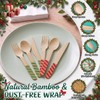 150 Pack Pre Rolled Bamboo Cutlery Napkin Set, Red Green