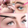100Pcs Micro Eyebrow Brush Set with Cap Eyelash Spoolies Comb