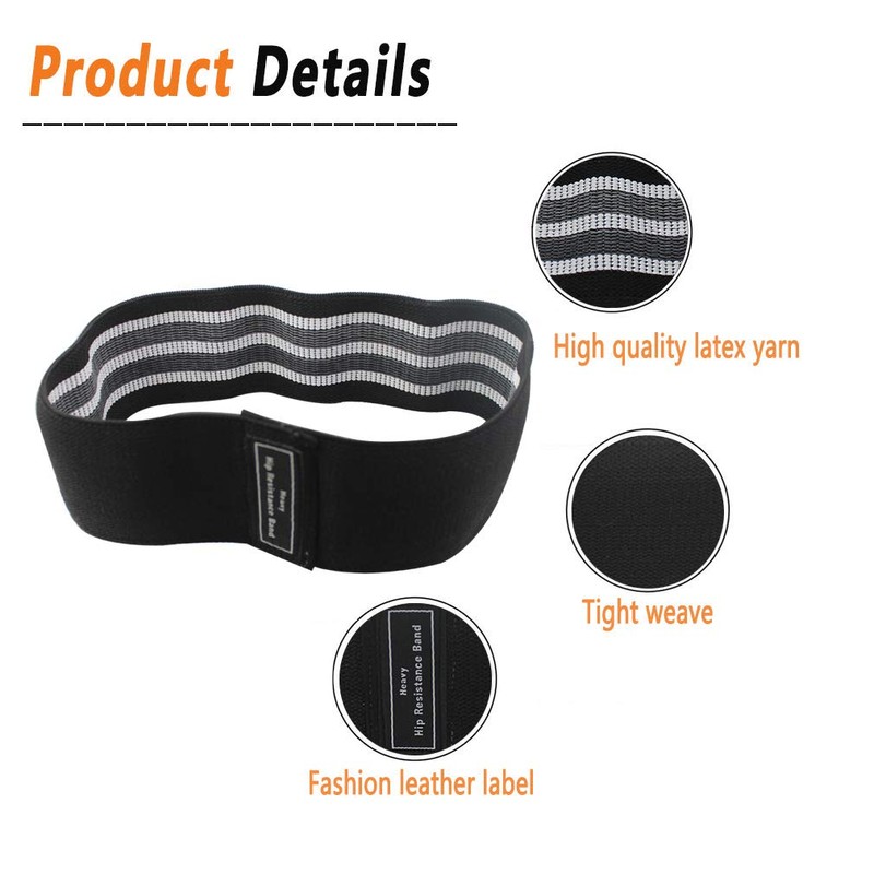 Fabric Resistance Bands Set: 3 Booty Bands with Workout Guide