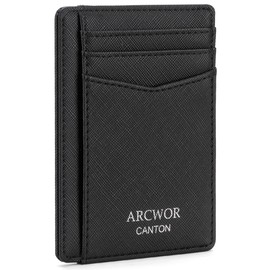 ARCWOR Slim Wallet Minimalist Front Pocket RFID Blocking Men and Women Leather Wallets