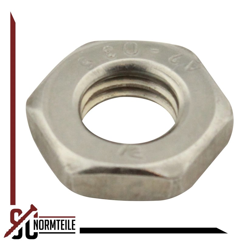 SC-Normteile Pack of 10 hexagon nuts (low shape, with chamfer),