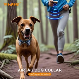 Airtag Dog Collar with Martingale Design, IP68 Waterproof Air Tag Dog Collar Holder, Adjustable Reflective Soft Padded Nylon Dog Collar for Large Medium Small Dogs, Black