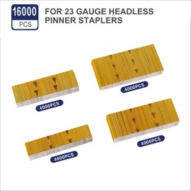 HW HAMWOO - 16000 clavos de calibre 23, clavos sin cabeza, 4 tamaños surtidos de 5/8 pulgadas a 1-1/16 pulgadas para moldear gabinetes, construcción de fotos, montaje de manualidades