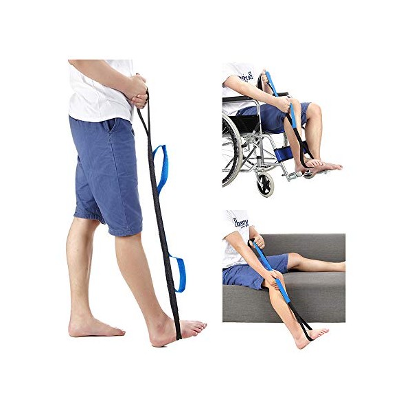 Leg Lifter Strap Rigid Foot Lifter & Hand Grip - Elderly, Handicap, Disability, Pediatrics 37â Mobility Aids for Wheelchair, Bed, Car, Couch, Hip & Knee Replacement