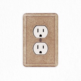 Questech Outlet Cover, Single Duplex Wall Plate 1-Gang Switch Plate Standard Size Electrical Outlet Receptacle Cover, Decorative Tumbled Texture, Noche, 3 Pack